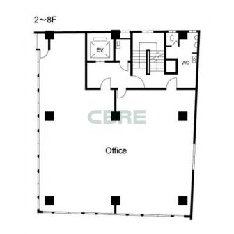 2階〜8階 平面図