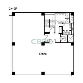 2階〜9階 平面図