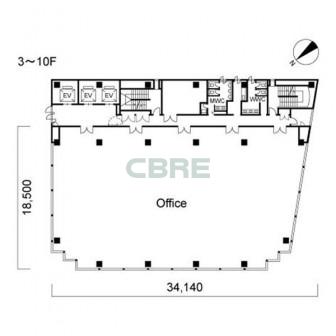 3階〜10階 平面図