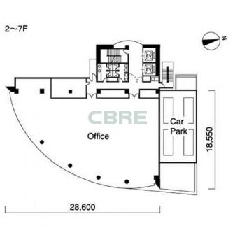 2階〜7階 平面図