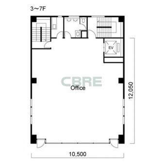 3階〜7階 平面図