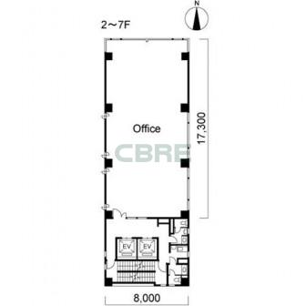 2階〜7階 平面図