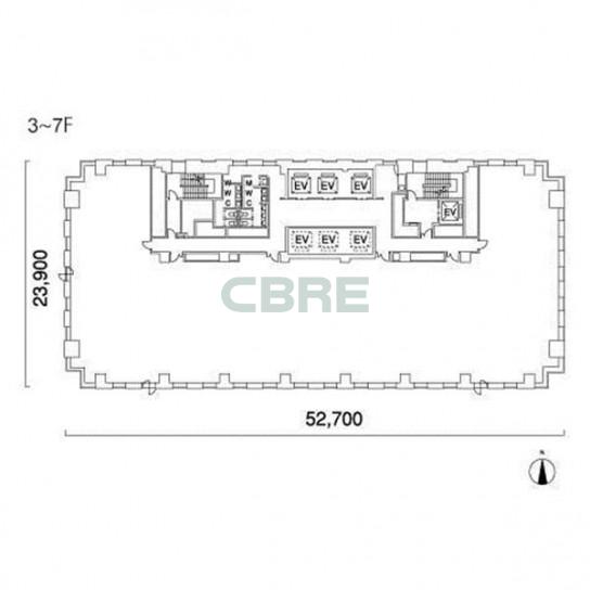 3階〜7階 平面図