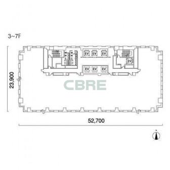 3階〜7階 平面図