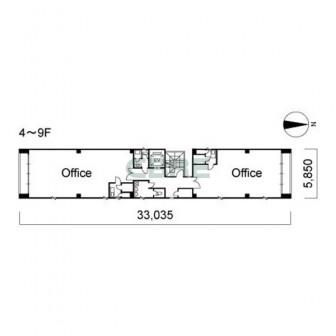 4階〜9階 平面図