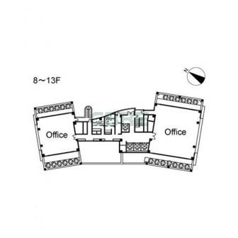 8階〜13階 平面図