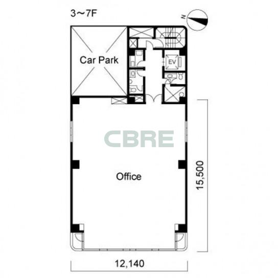 3階〜7階 平面図