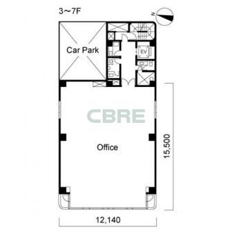 3階〜7階 平面図