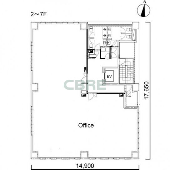2階〜7階 平面図