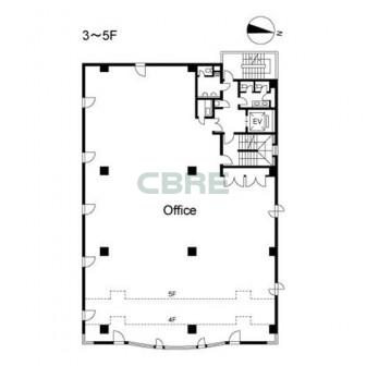 3階〜5階 平面図