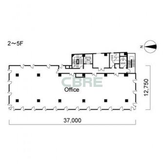 2階〜5階 平面図