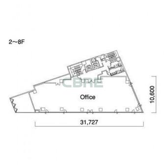 2階〜8階 平面図
