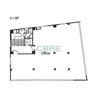 2階〜8階 平面図