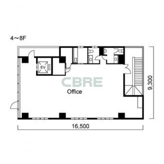 4階〜8階 平面図