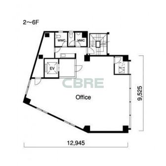 2階〜6階 平面図