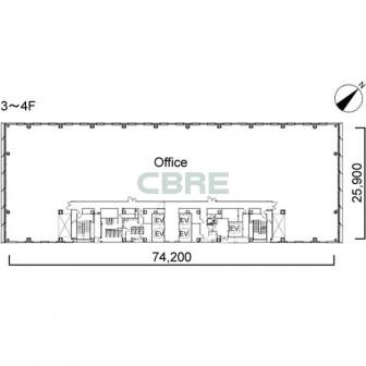3階〜4階 平面図