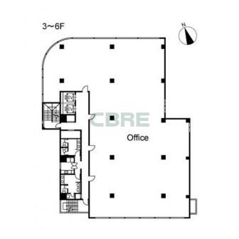 3階〜6階 平面図