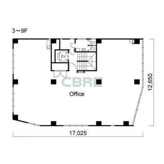 3階〜9階 平面図