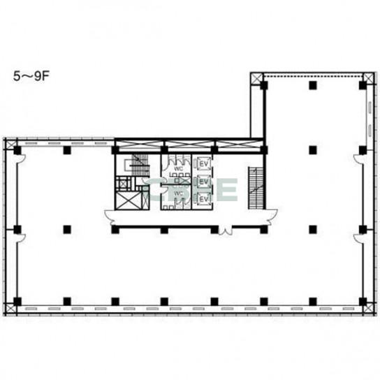 5階〜9階 平面図