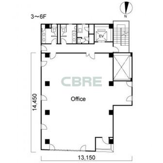 3階〜6階 平面図