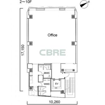 2階〜10階 平面図