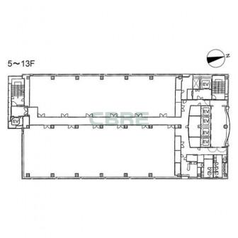 5階〜13階 平面図