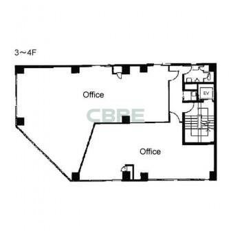 3階〜4階 平面図