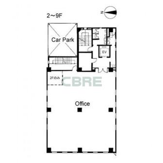 2階〜9階 平面図