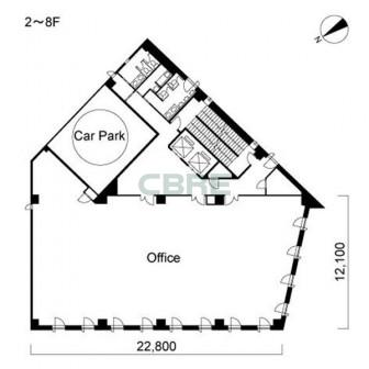 2階〜8階 平面図