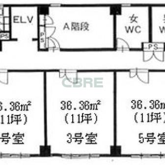 3階〜9階 平面図