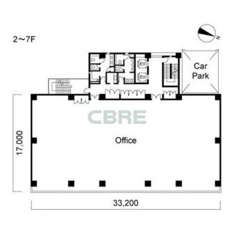 2階〜7階 平面図