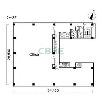 2階〜3階 平面図