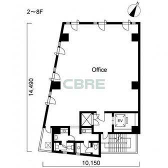 2階〜8階 平面図