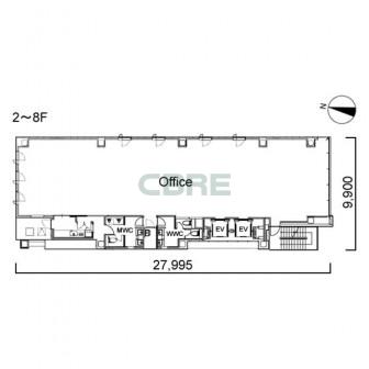 2階〜8階 平面図