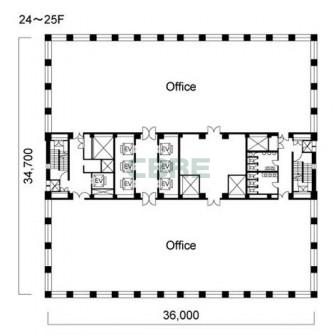 24階〜25階 平面図