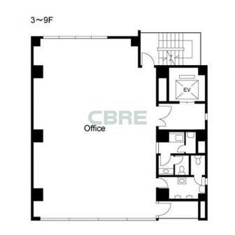 3階〜9階 平面図
