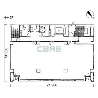4階〜9階 平面図