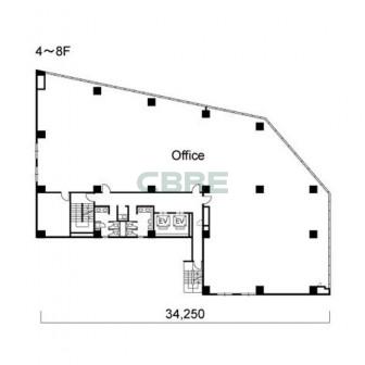 4階〜8階 平面図