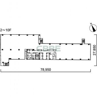 2階〜10階 平面図