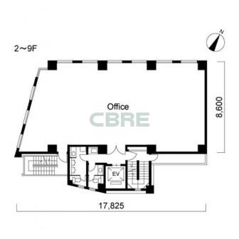 2階〜9階 平面図
