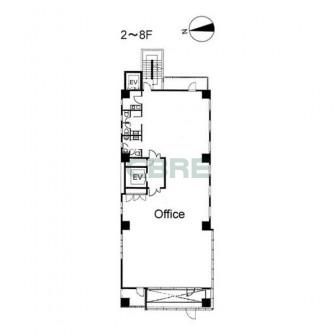 2階〜8階 平面図