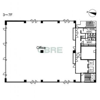3階〜7階 平面図