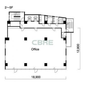2階〜5階 平面図