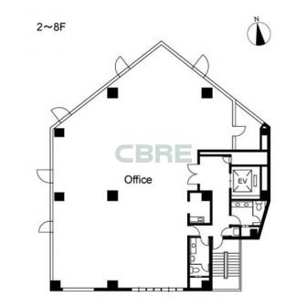 2階〜8階 平面図