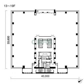 13階〜19階 平面図