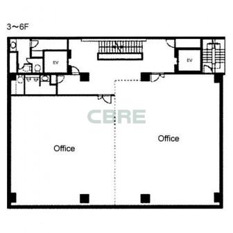 3階〜6階 平面図