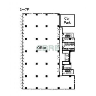 3階〜7階 平面図