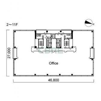 2階〜11階 平面図