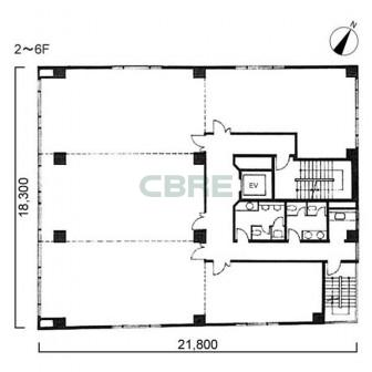 2階〜6階 平面図