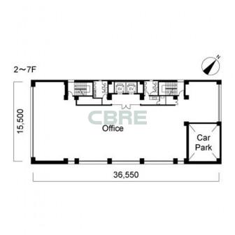 2階〜7階 平面図